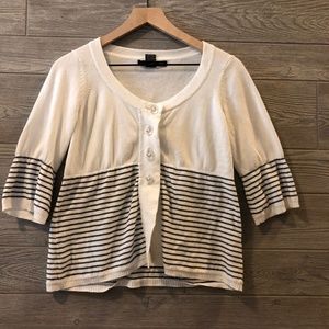 Willi Smith Short Sleeve Striped Cardigan